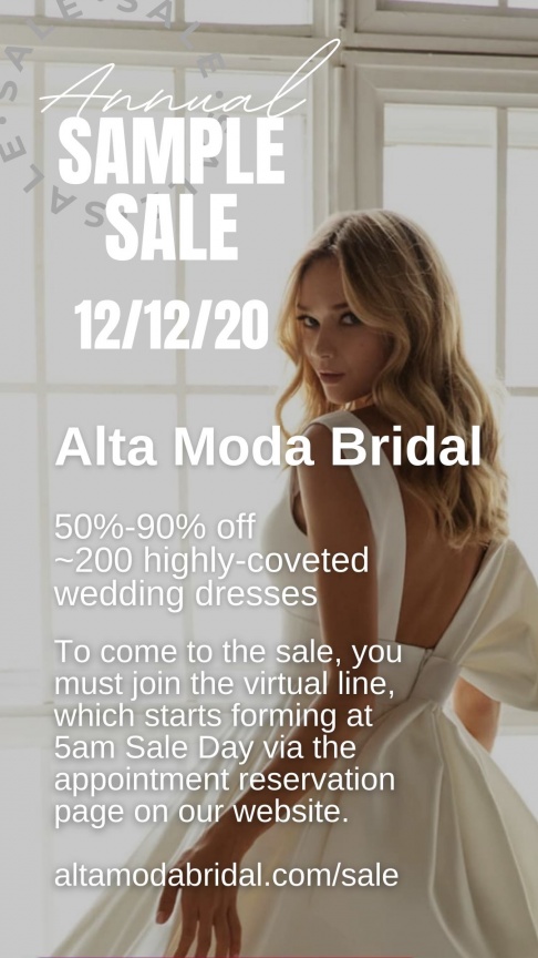 Alta Moda Bridal Wedding Dress Sample Sale